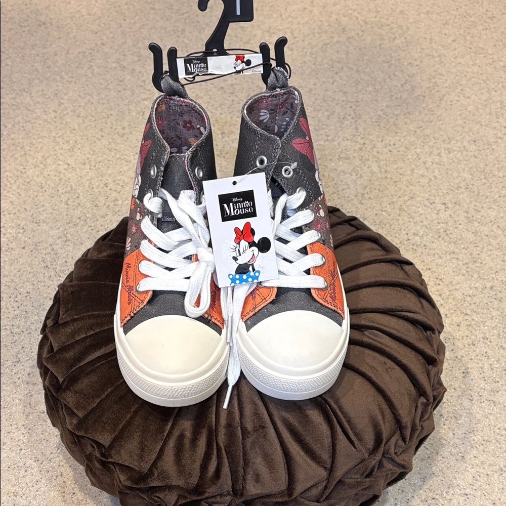NWT Disney Minnie Mouse Kids Sneakers - Orange and Gray